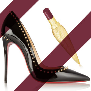 CHRISTIAN LOUBOUTIN LIPSTICKCHRISTIAN LOUBOUTIN Anjalina 120 studded patent-leather pumps - CHRISTIAN LOUBOUTIN BEAUTY Sheer Voile Lip Colour - You You - behindmyglasses.com