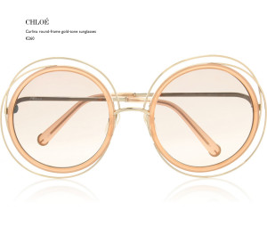 CHLOE CARLINA ROUND GOLD-TONE SUNGLASSES