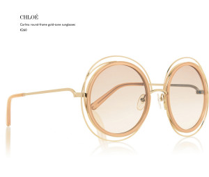 CHLOE CARLINA ROUND GOLD-TONE SUNGLASSES