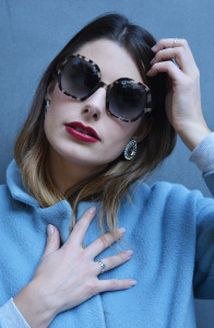 PRADA RECTANGUALAR SUNGLASSES GREY TORTOISE
