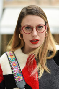 Giulia de martin behind my glasses eyewear blog influencer face a face eyeglasses optical lunettes red rouge Jackie 2 9298m -11