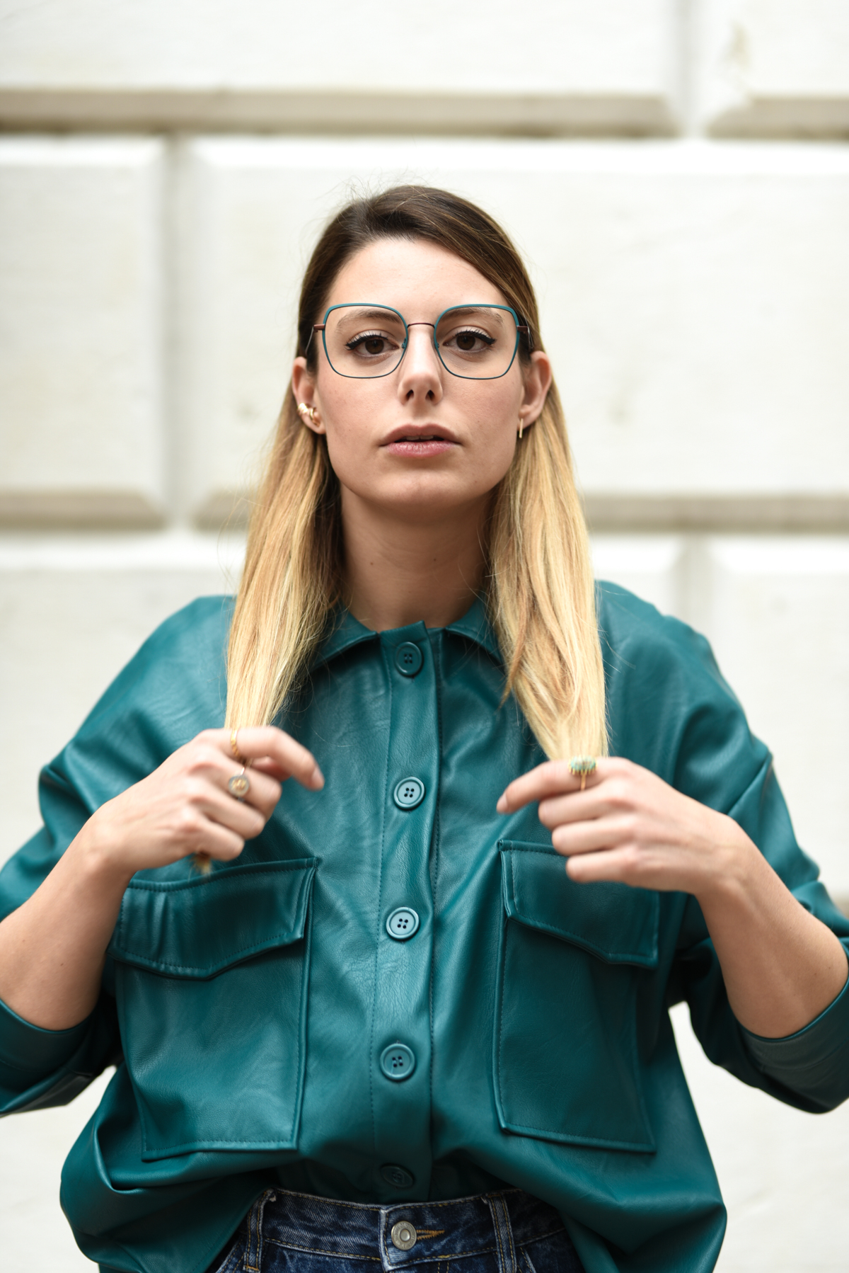 giulia de martin woow full moon2 eyeglasses fall winter 2019 2020 behidn my glasses teal green blue occhiali da vista eyewear blog influencer -1