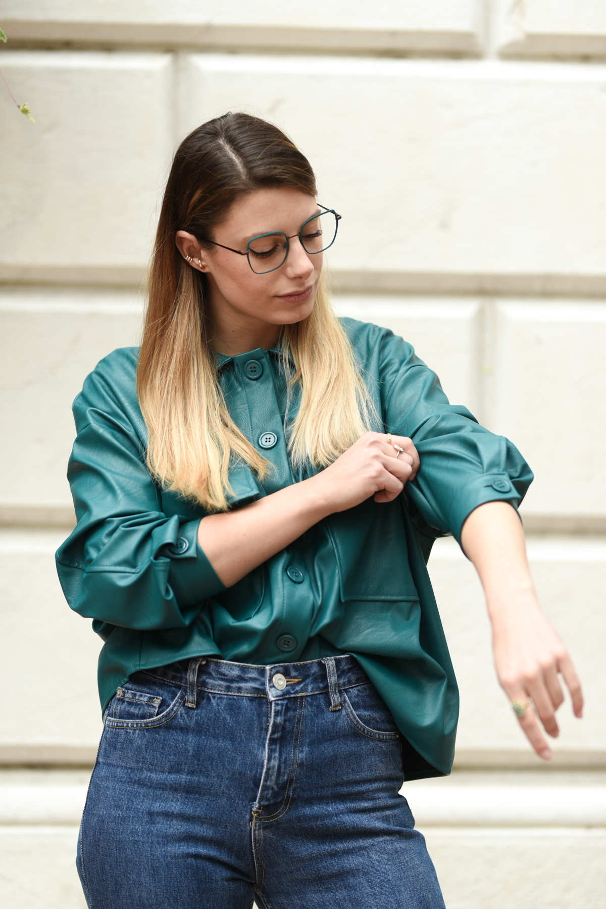 giulia de martin woow full moon2 eyeglasses fall winter 2019 2020 behidn my glasses teal green blue occhiali da vista eyewear blog influencer -1