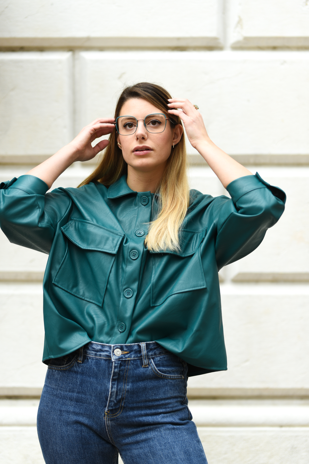 giulia de martin woow full moon2 eyeglasses fall winter 2019 2020 behidn my glasses teal green blue occhiali da vista eyewear blog influencer -1